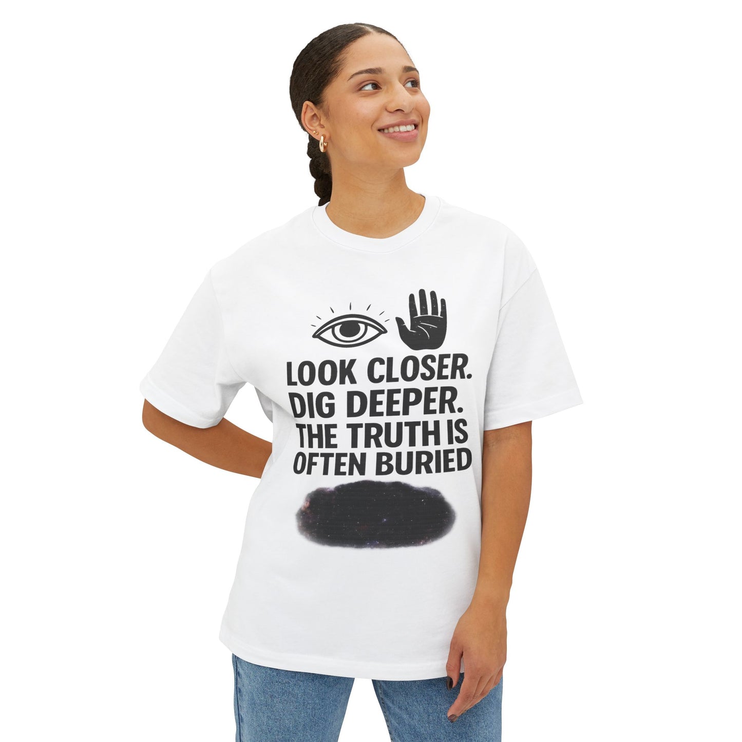 The truth is often buried, Unisex Oversized Boxy Tee