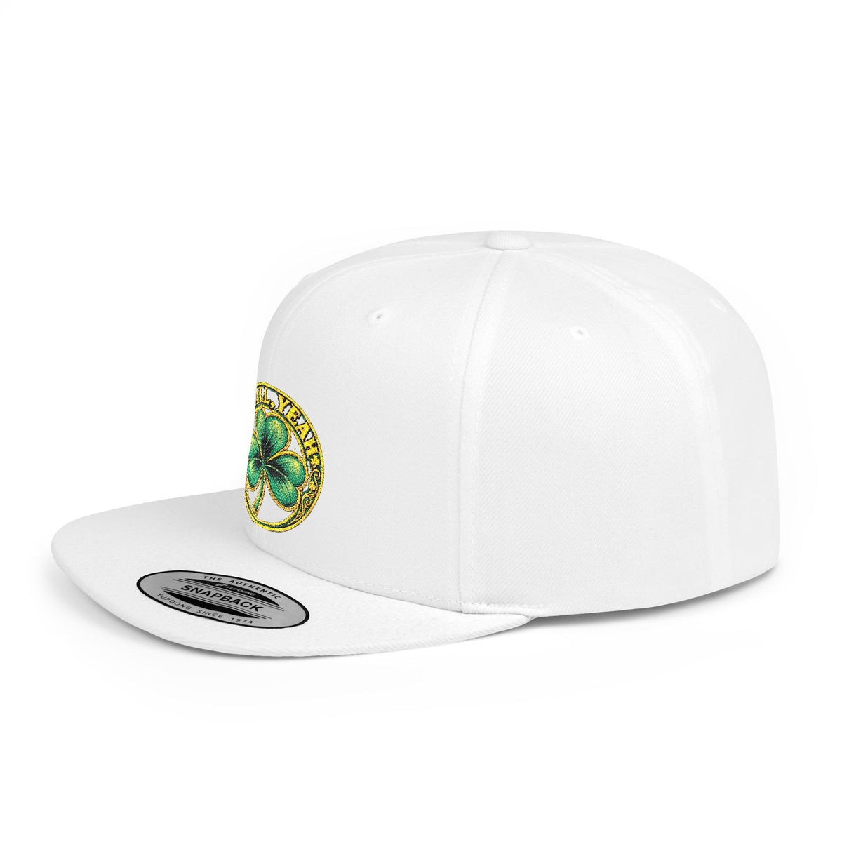 Irish Shamrock Flat Bill Snapback Hat