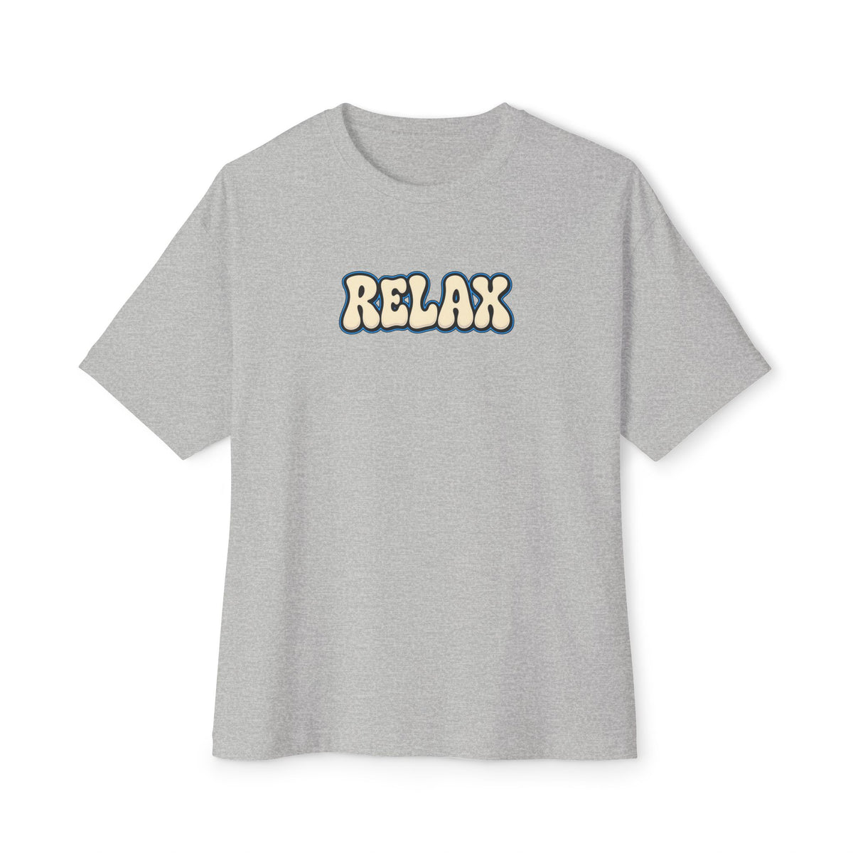 Relax Graphic Tee — Vintage Bubble Letter Casual Shirt