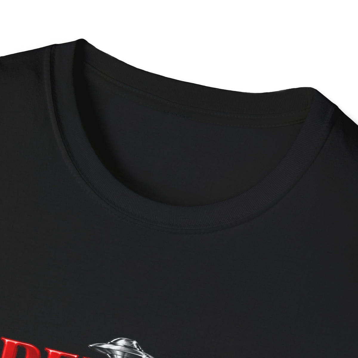 Believe UFO T-Shirt — Retro Red Text Alien Graphic Tee