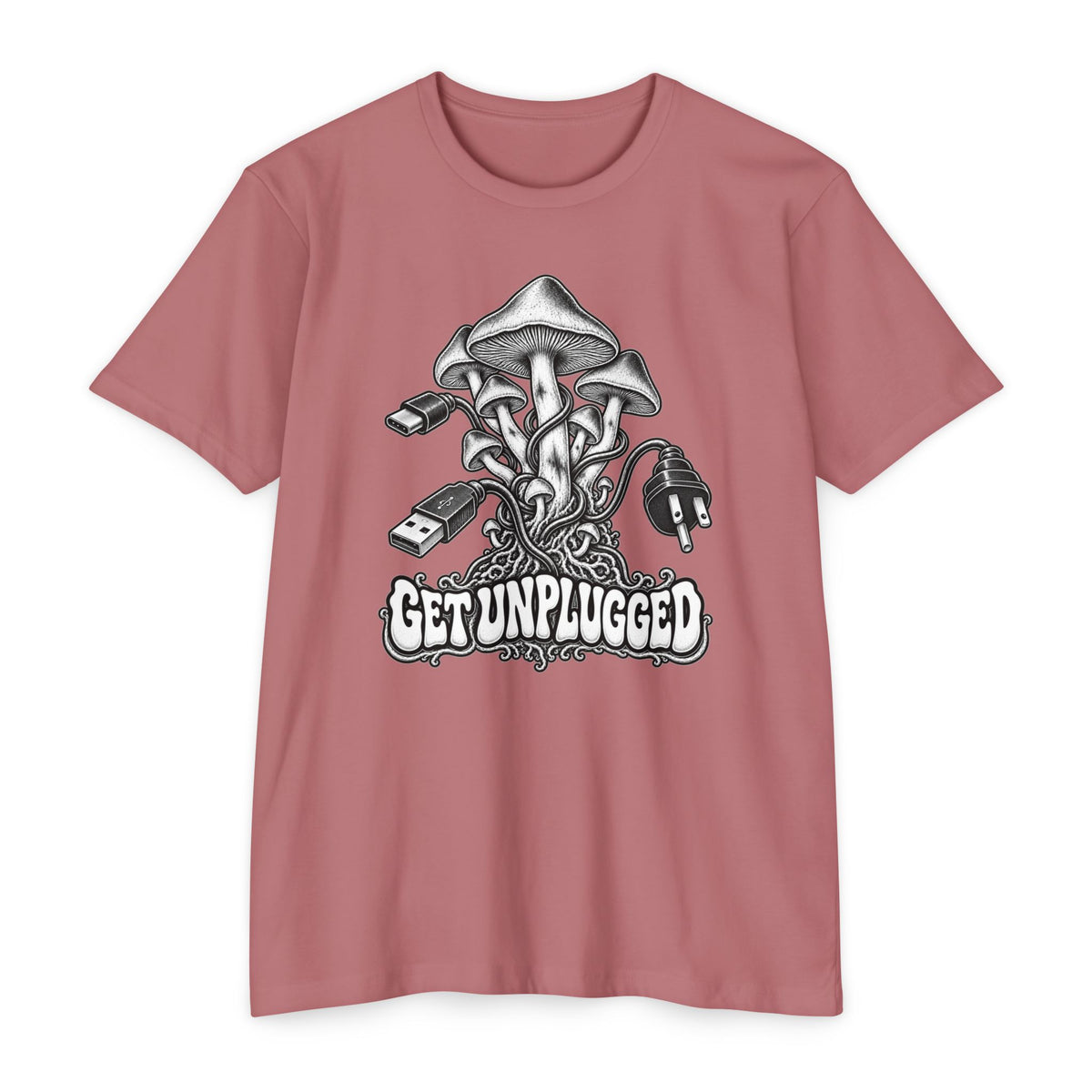 Get Unplugged Mushroom T‑Shirt