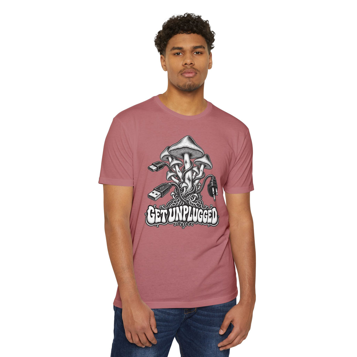 Get Unplugged Mushroom T‑Shirt