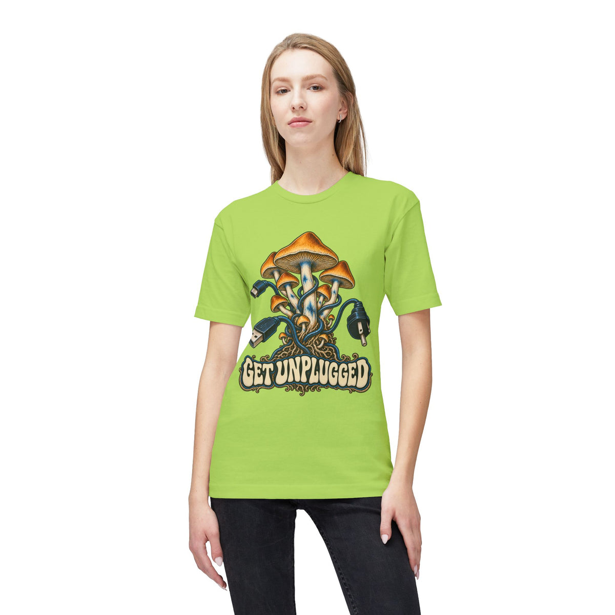 Get Unplugged Mushroom T-Shirt — Retro Fungi Graphic Tee, Magic Mushroom