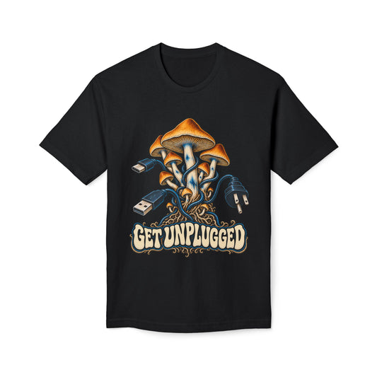 Get Unplugged Mushroom T-Shirt — Retro Fungi Graphic Tee, Magic Mushroom