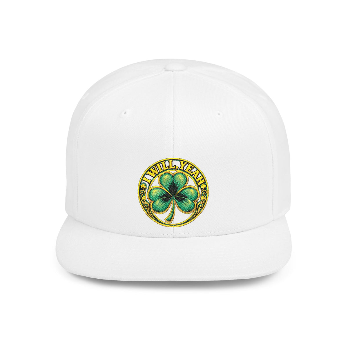 Irish Shamrock Flat Bill Snapback Hat