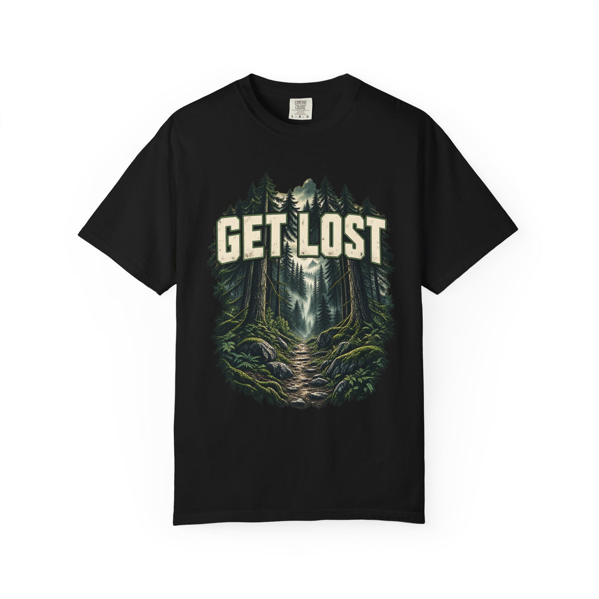 Get Lost Adventure T-Shirt — Forest Waterfall Graphic Tee