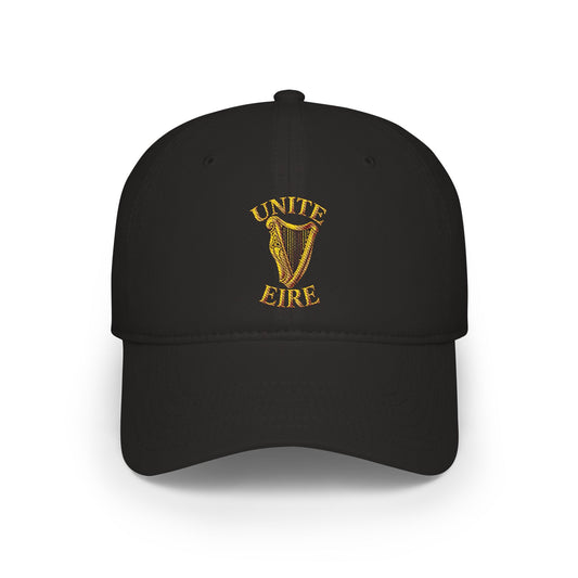 Embroidered 'Unite Eire' Harp Logo Low Profile Baseball Cap