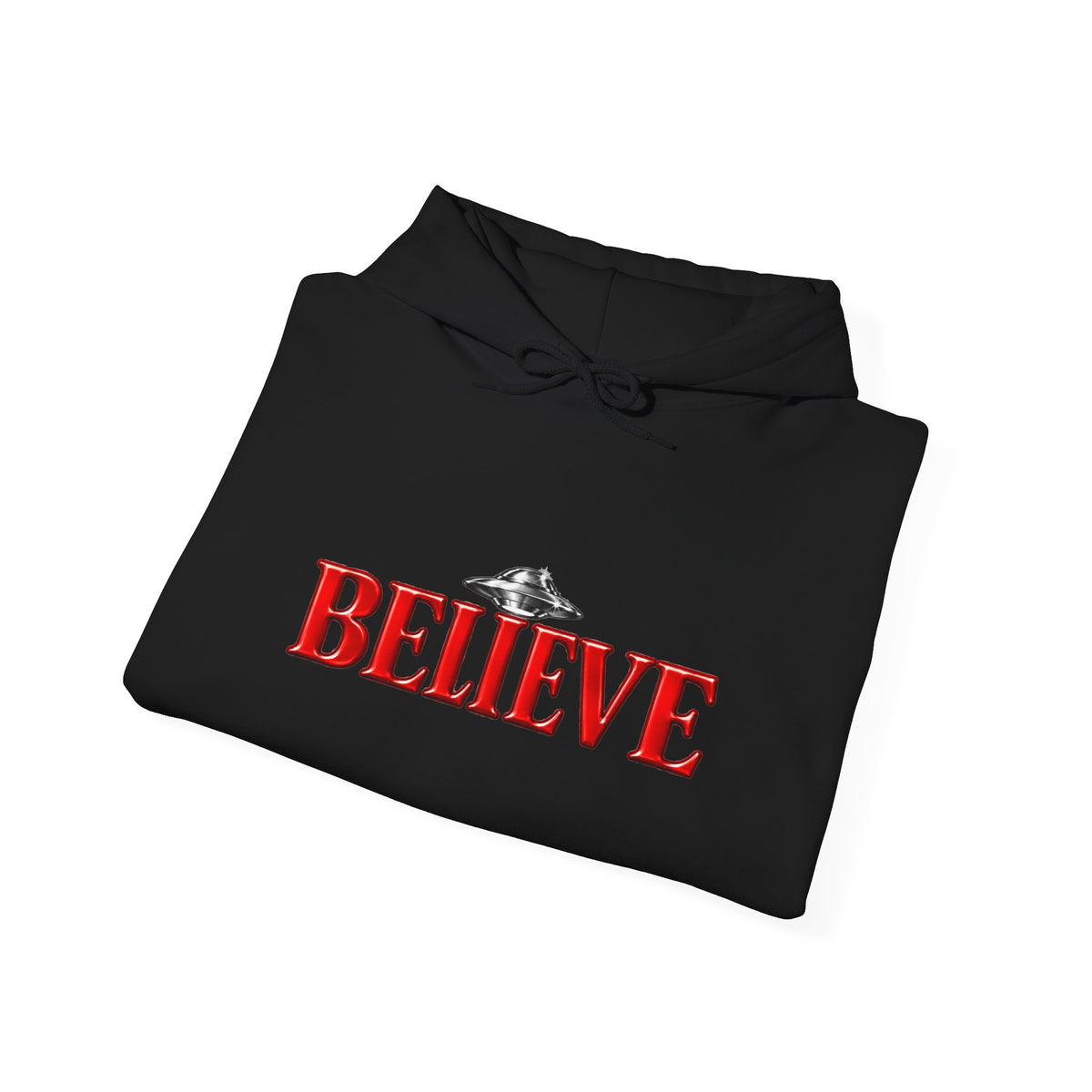 Believe UFO Hoodie — Bigfoot & Alien Retro Graphic Hooded Sweatshirt