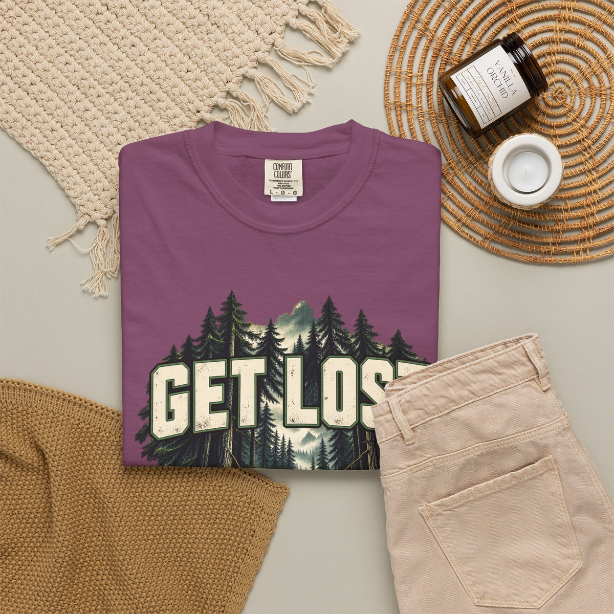 Get Lost Adventure T-Shirt — Forest Waterfall Graphic Tee
