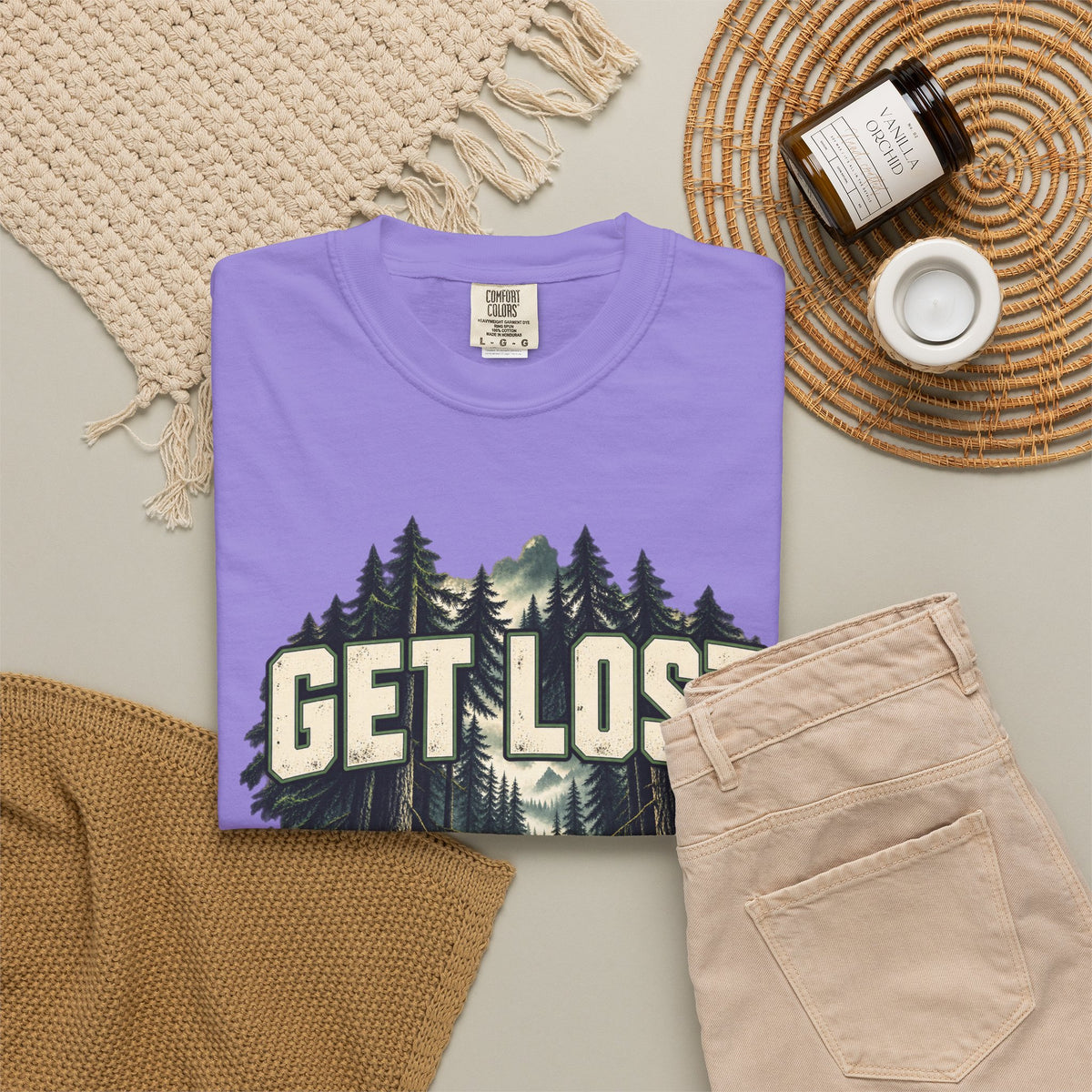 Get Lost Adventure T-Shirt — Forest Waterfall Graphic Tee