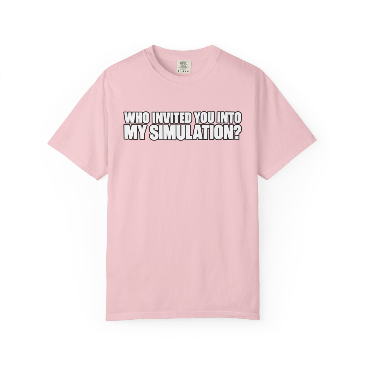 Who Invited You Into My Simulation? T‑Shirt — Funny Sci‑Fi Graphic Tee