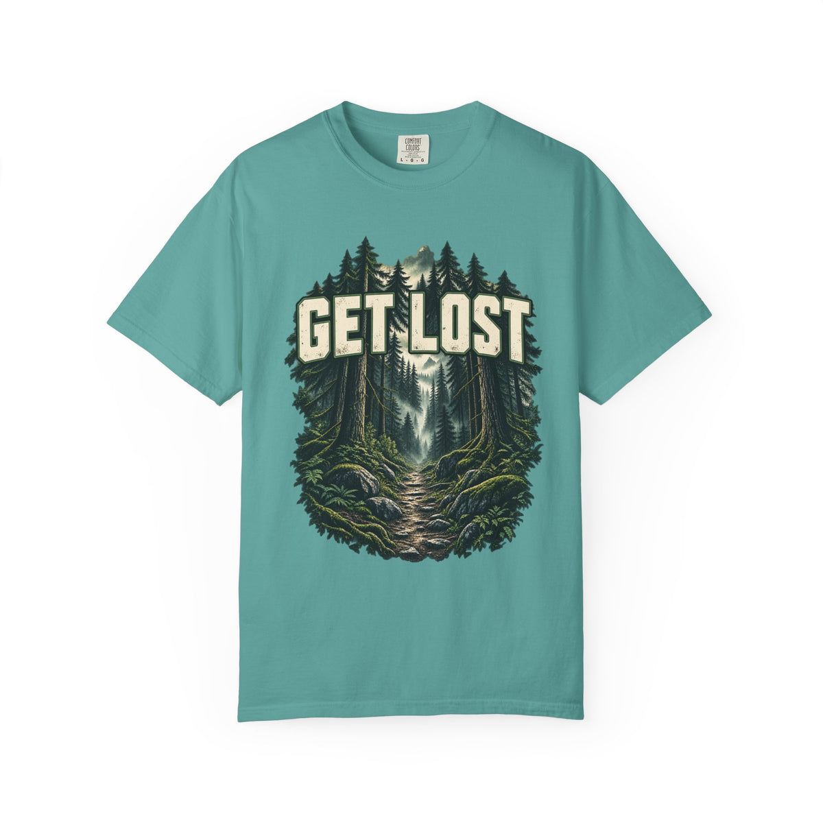 Get Lost Adventure T-Shirt — Forest Waterfall Graphic Tee