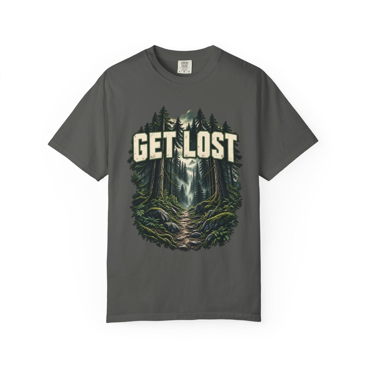 Get Lost Adventure T-Shirt — Forest Waterfall Graphic Tee