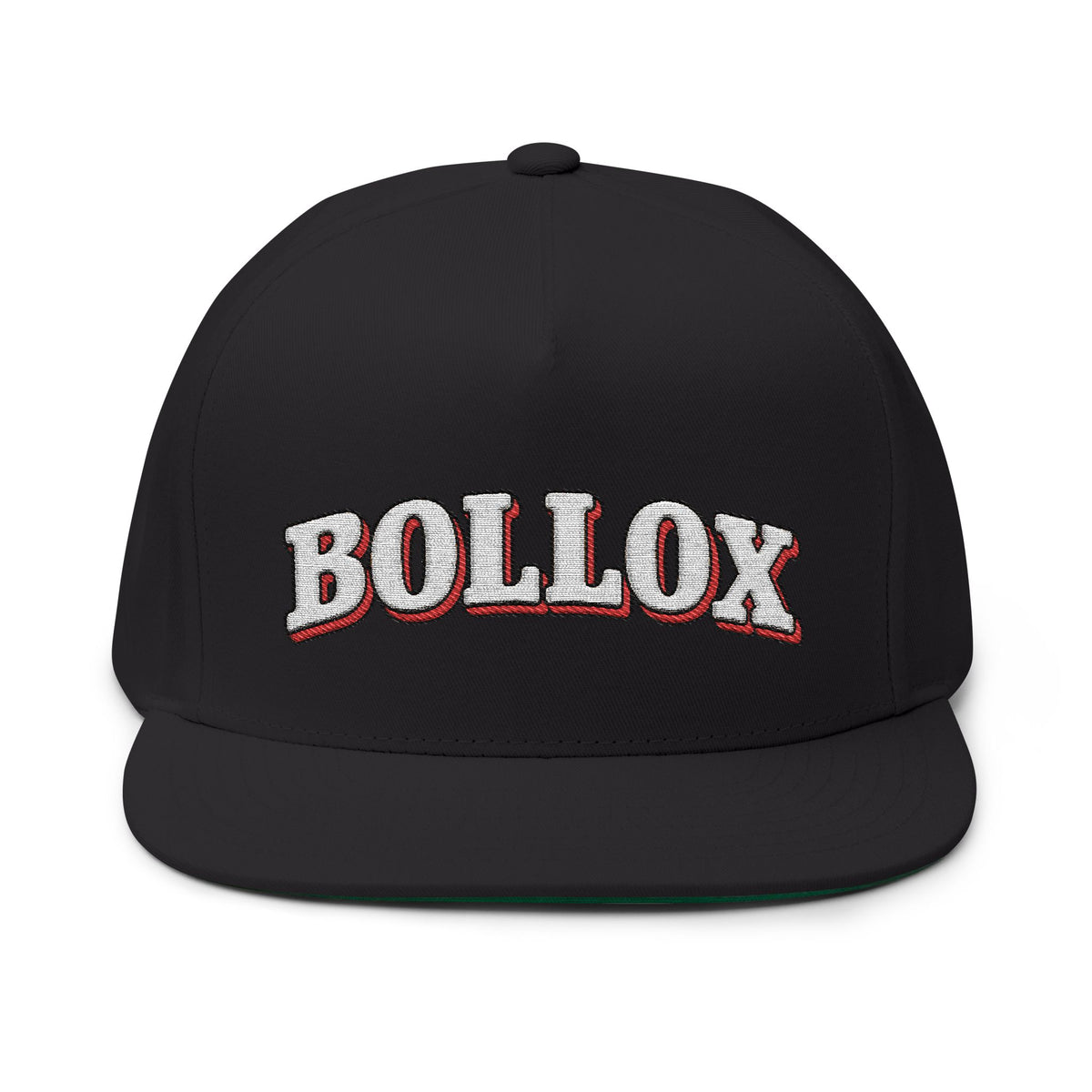 Bollox Embroidered Flat Bill Cap