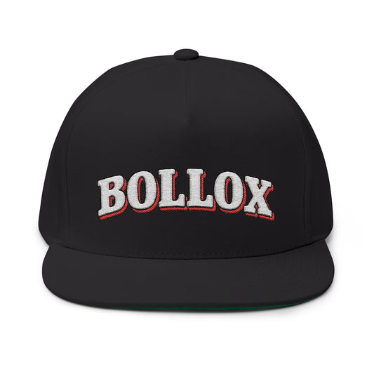 Bollox Embroidered Flat Bill Cap
