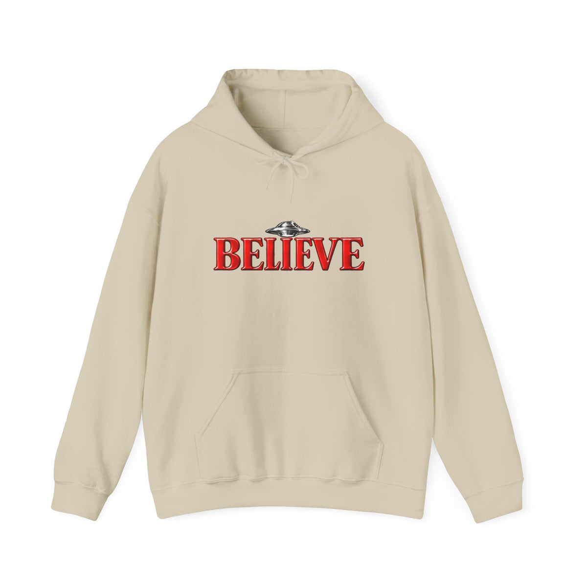 Believe UFO Hoodie — Bigfoot & Alien Retro Graphic Hooded Sweatshirt