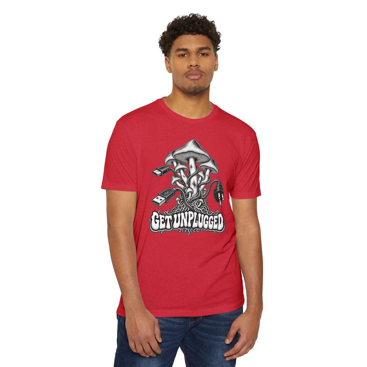 Get Unplugged Mushroom T‑Shirt