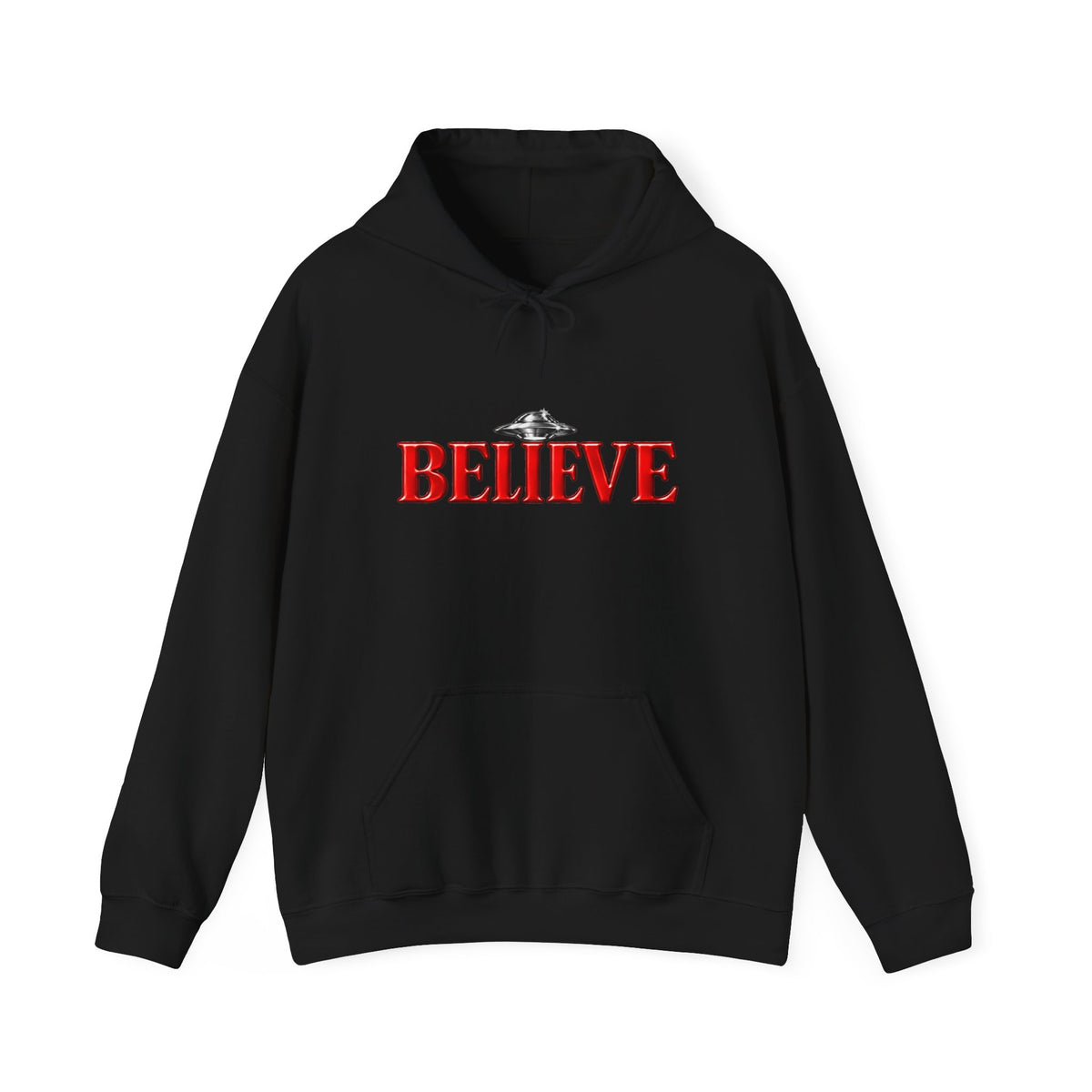 Believe UFO Hoodie — Bigfoot & Alien Retro Graphic Hooded Sweatshirt