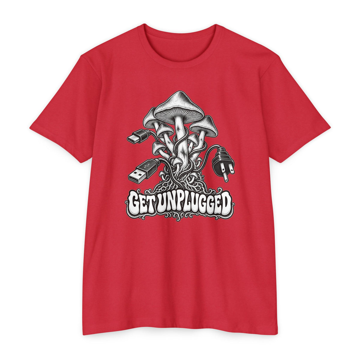 Get Unplugged Mushroom T‑Shirt