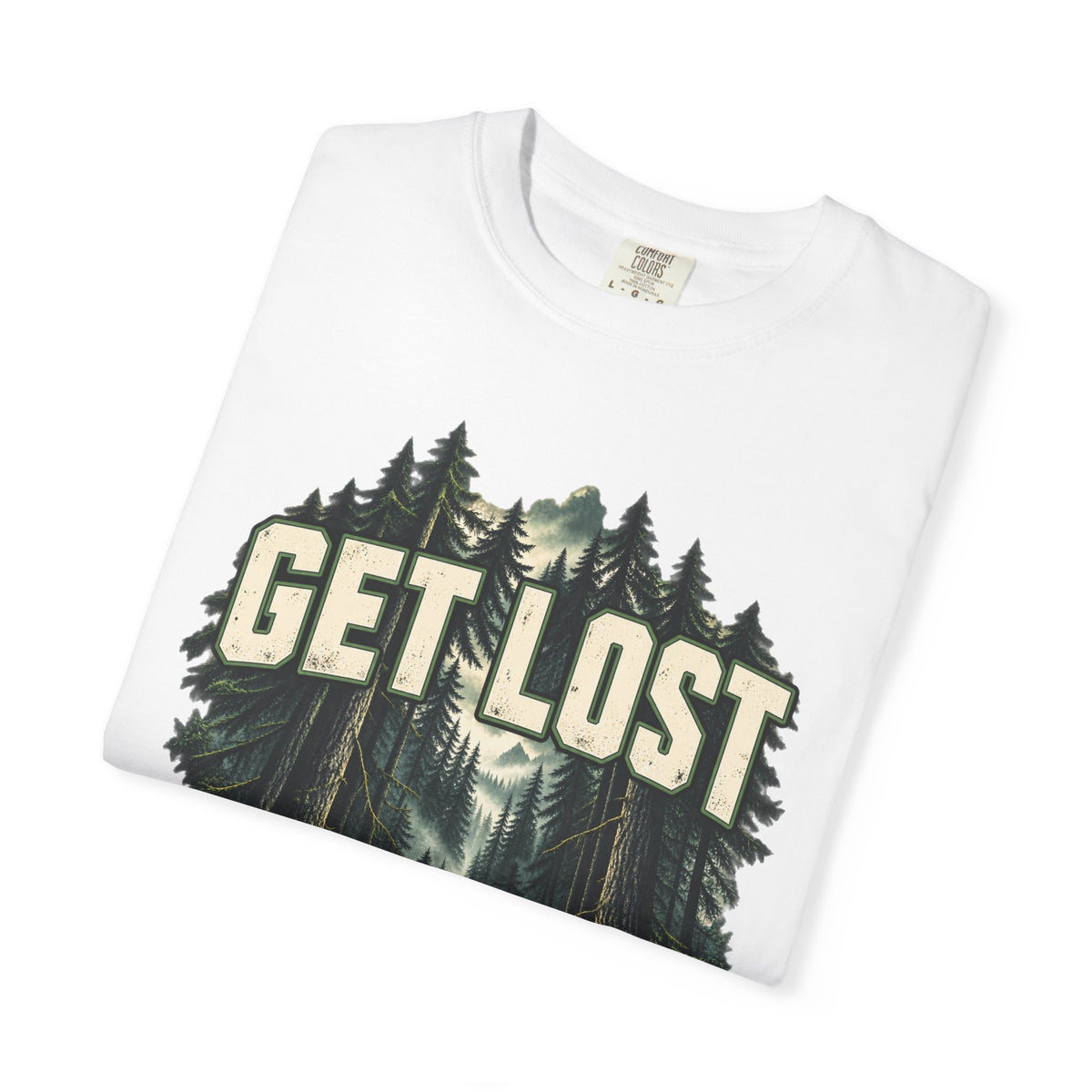 Get Lost Adventure T-Shirt — Forest Waterfall Graphic Tee