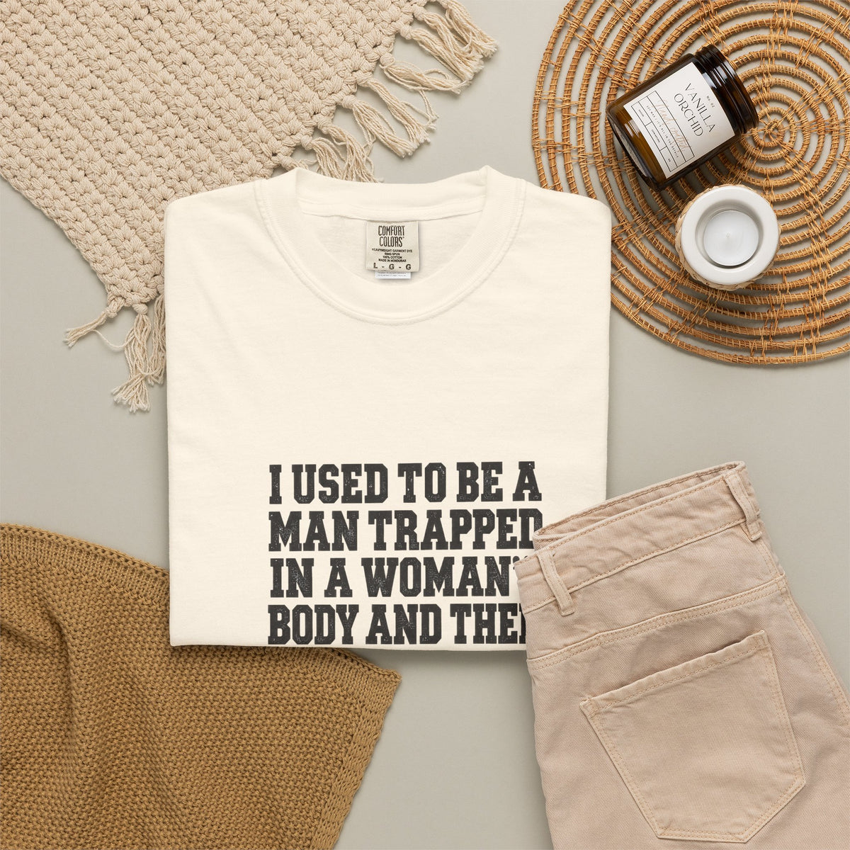 Gender Pride T-Shirt — "I Used to Be a Man Trapped in a Woman’s Body and Then I Was Born" Statement Tee