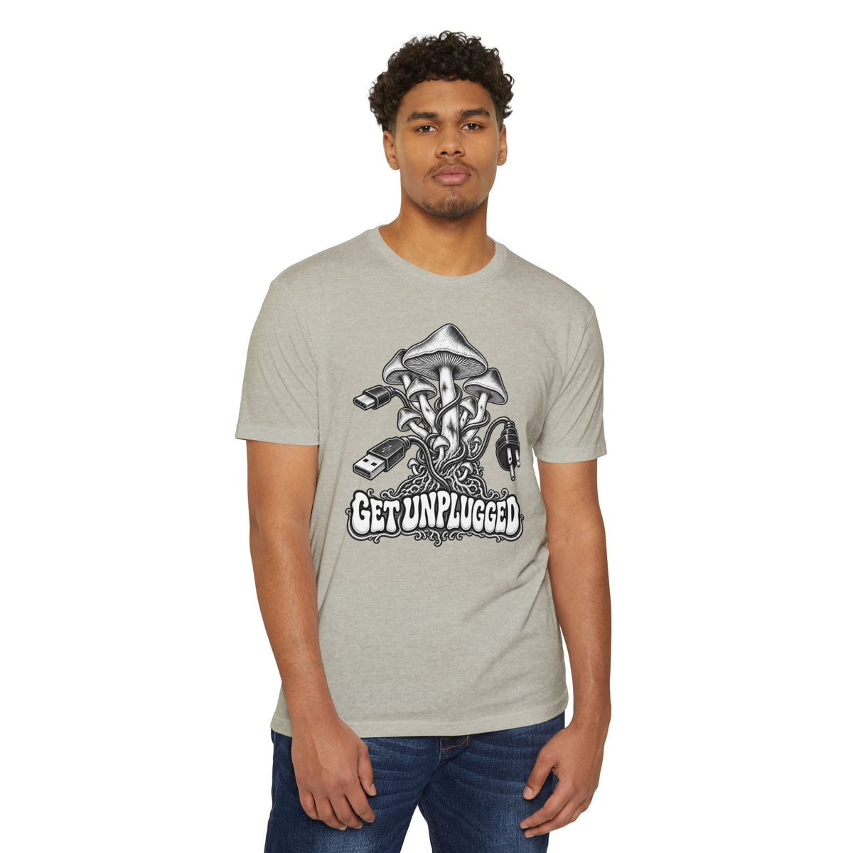 Get Unplugged Mushroom T‑Shirt