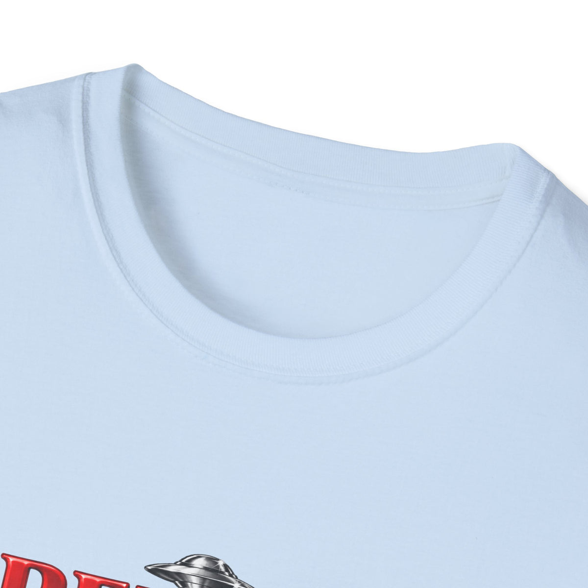 Believe UFO T-Shirt — Retro Red Text Alien Graphic Tee