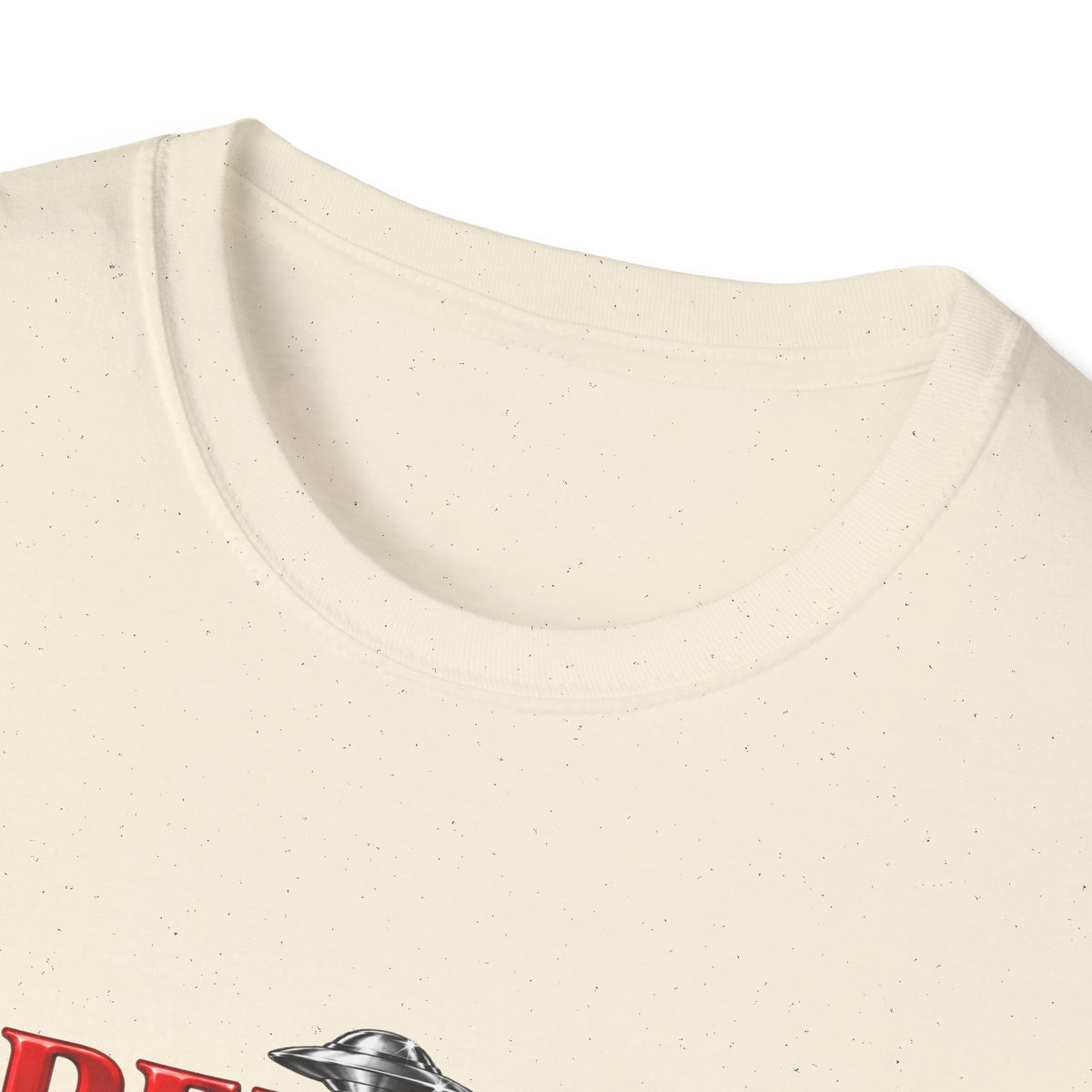 Believe UFO T-Shirt — Retro Red Text Alien Graphic Tee