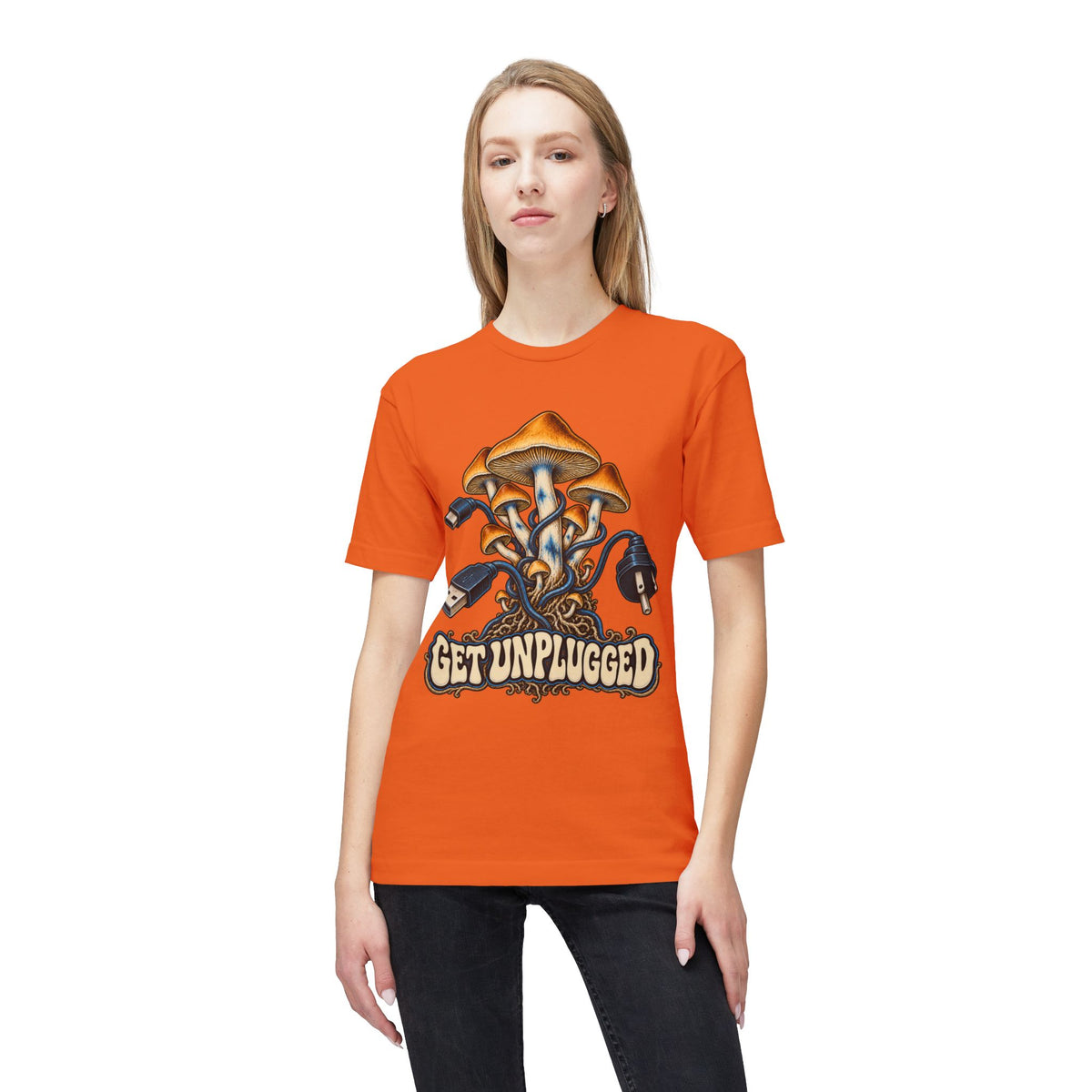 Get Unplugged Mushroom T-Shirt — Retro Fungi Graphic Tee, Magic Mushroom