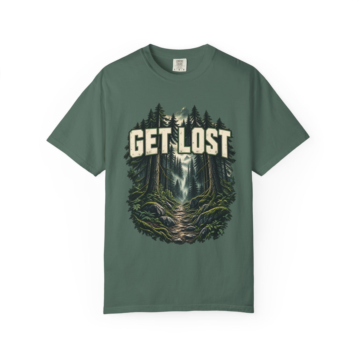 Get Lost Adventure T-Shirt — Forest Waterfall Graphic Tee