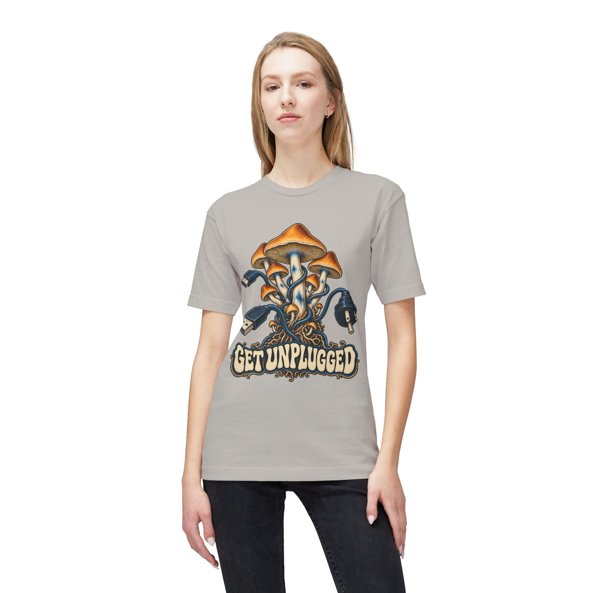 Get Unplugged Mushroom T-Shirt — Retro Fungi Graphic Tee, Magic Mushroom