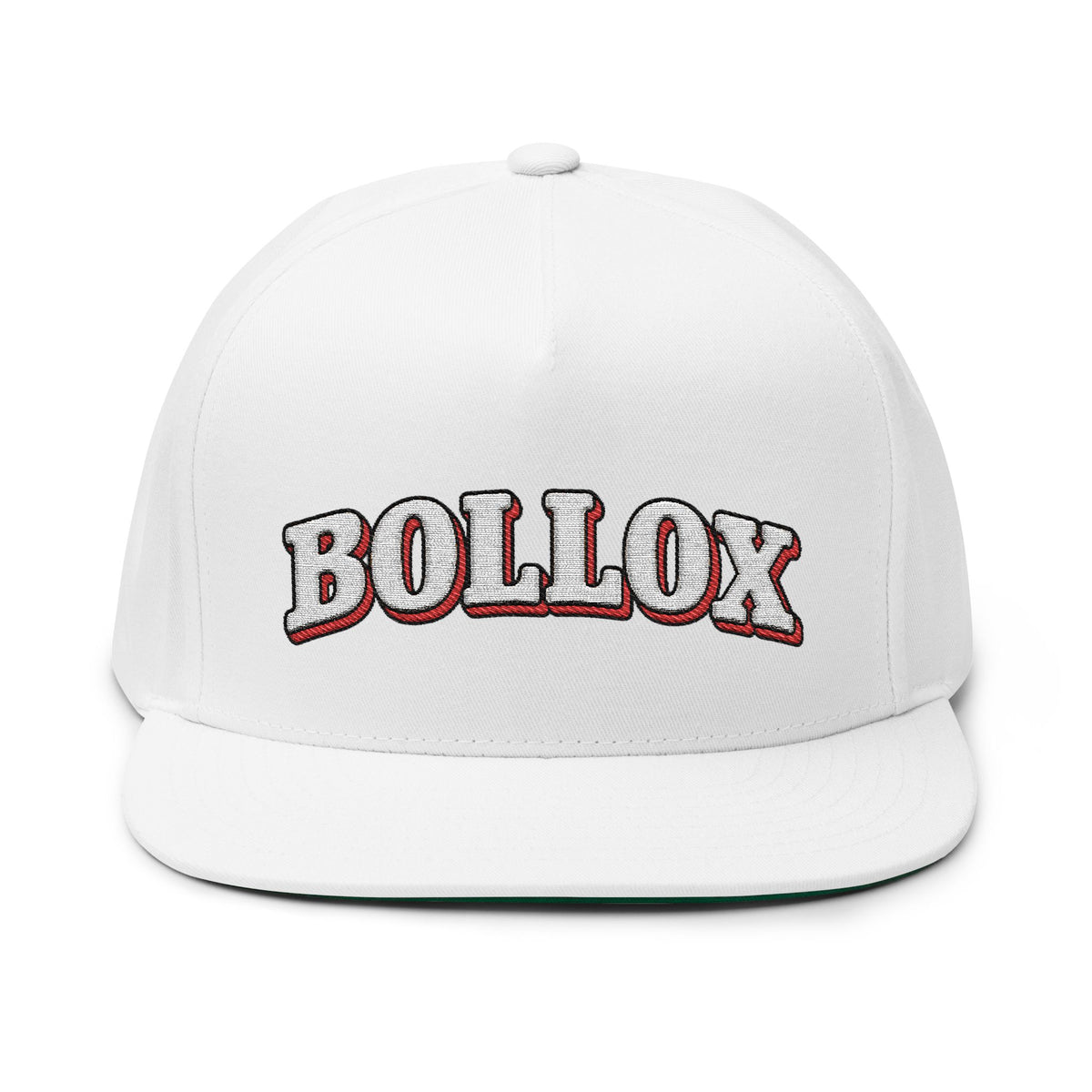 Bollox Embroidered Flat Bill Cap