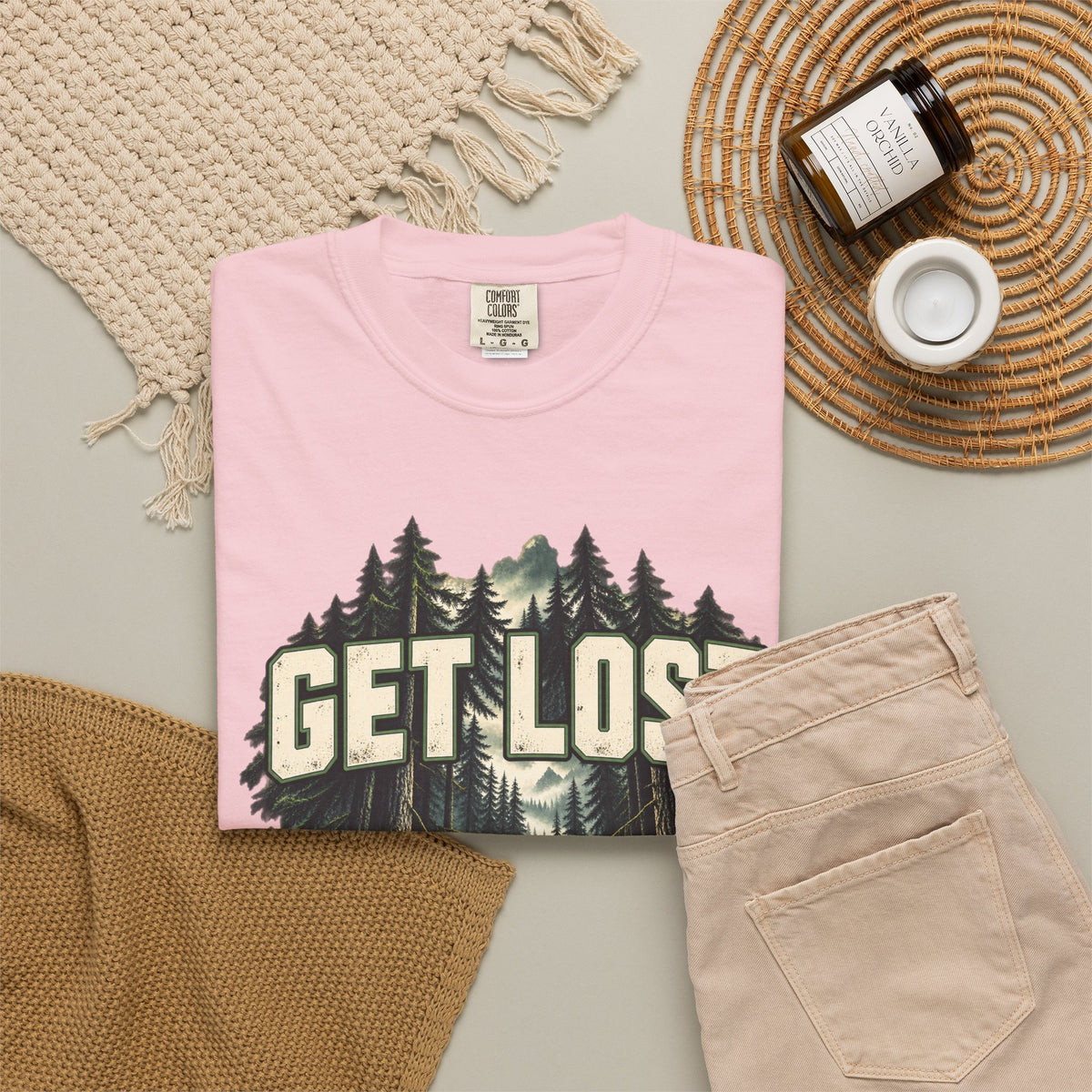 Get Lost Adventure T-Shirt — Forest Waterfall Graphic Tee