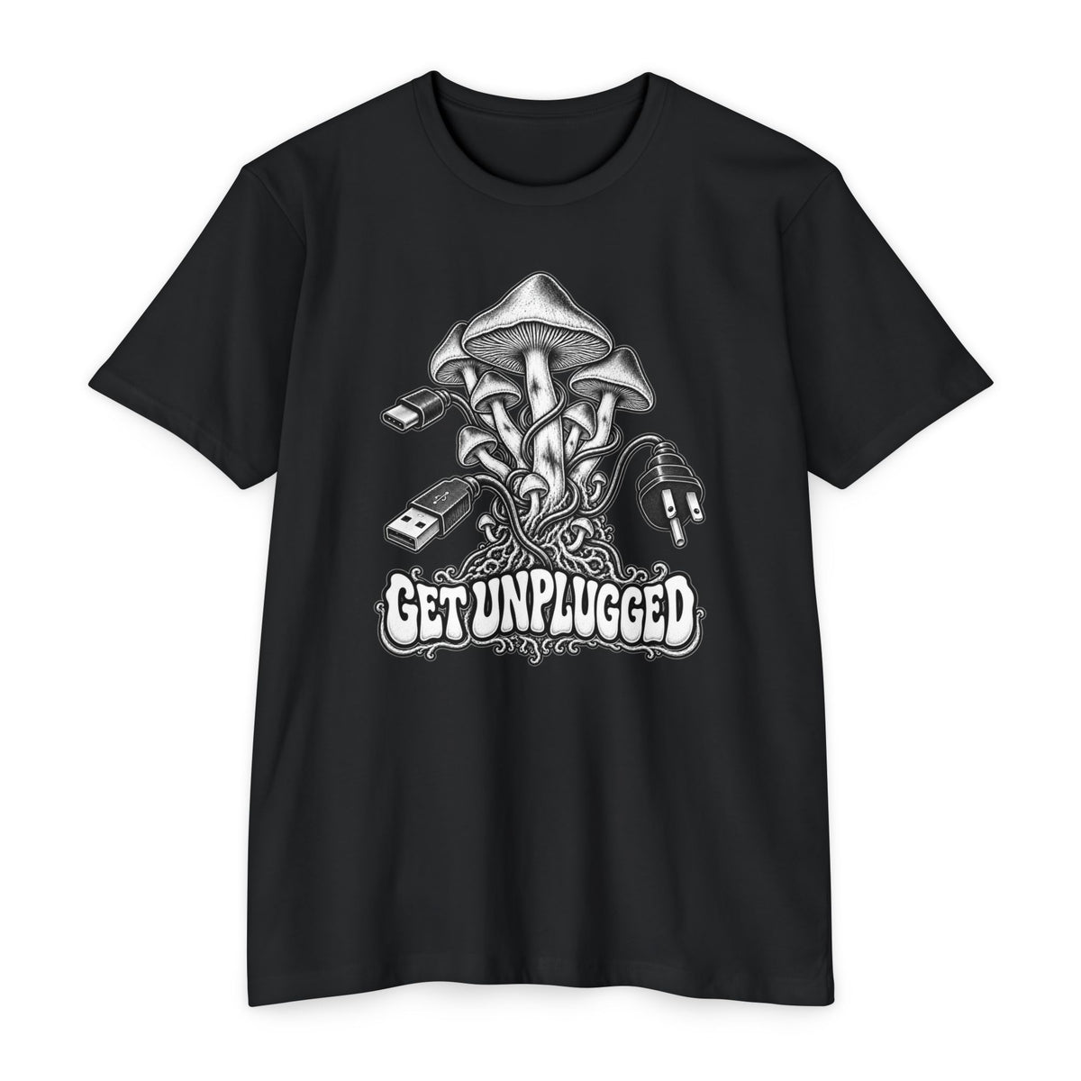 Get Unplugged Mushroom T‑Shirt