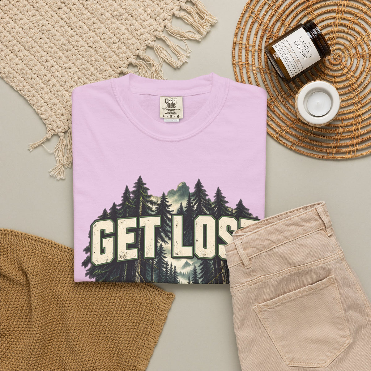Get Lost Adventure T-Shirt — Forest Waterfall Graphic Tee