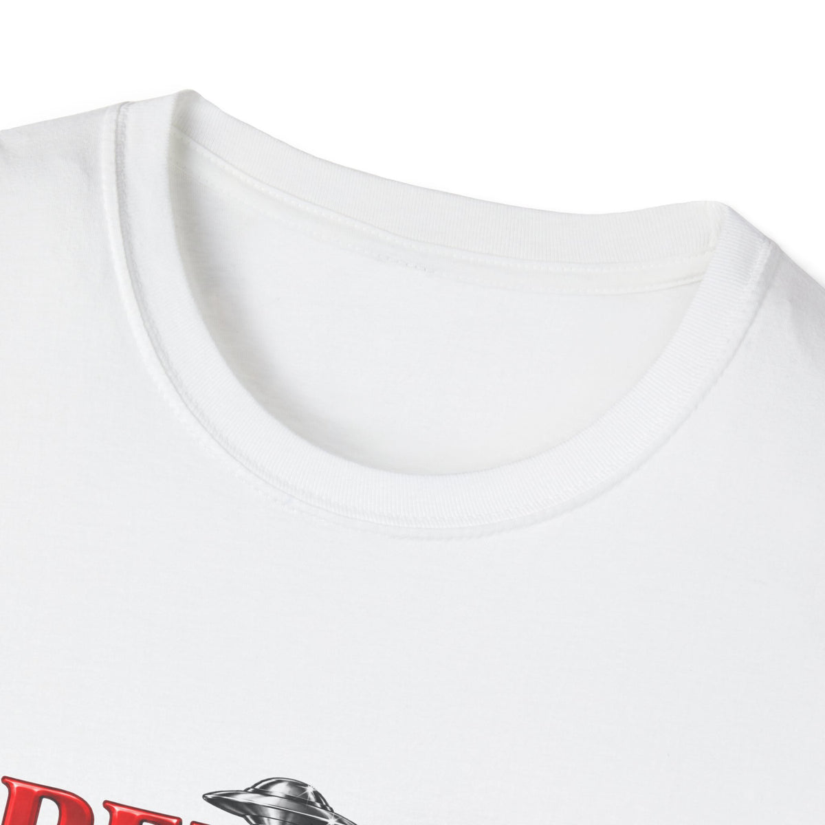 Believe UFO T-Shirt — Retro Red Text Alien Graphic Tee