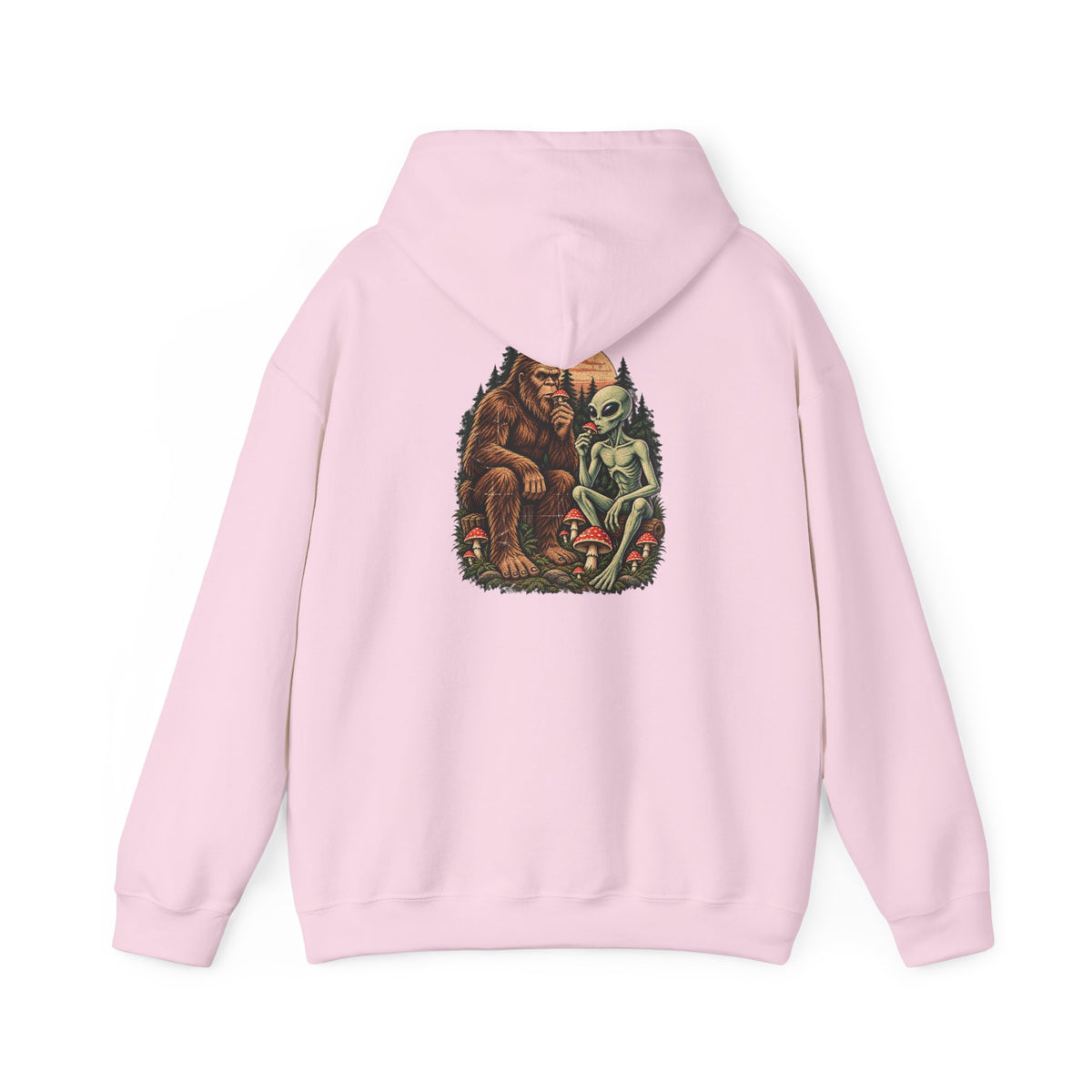 Believe UFO Hoodie — Bigfoot & Alien Retro Graphic Hooded Sweatshirt