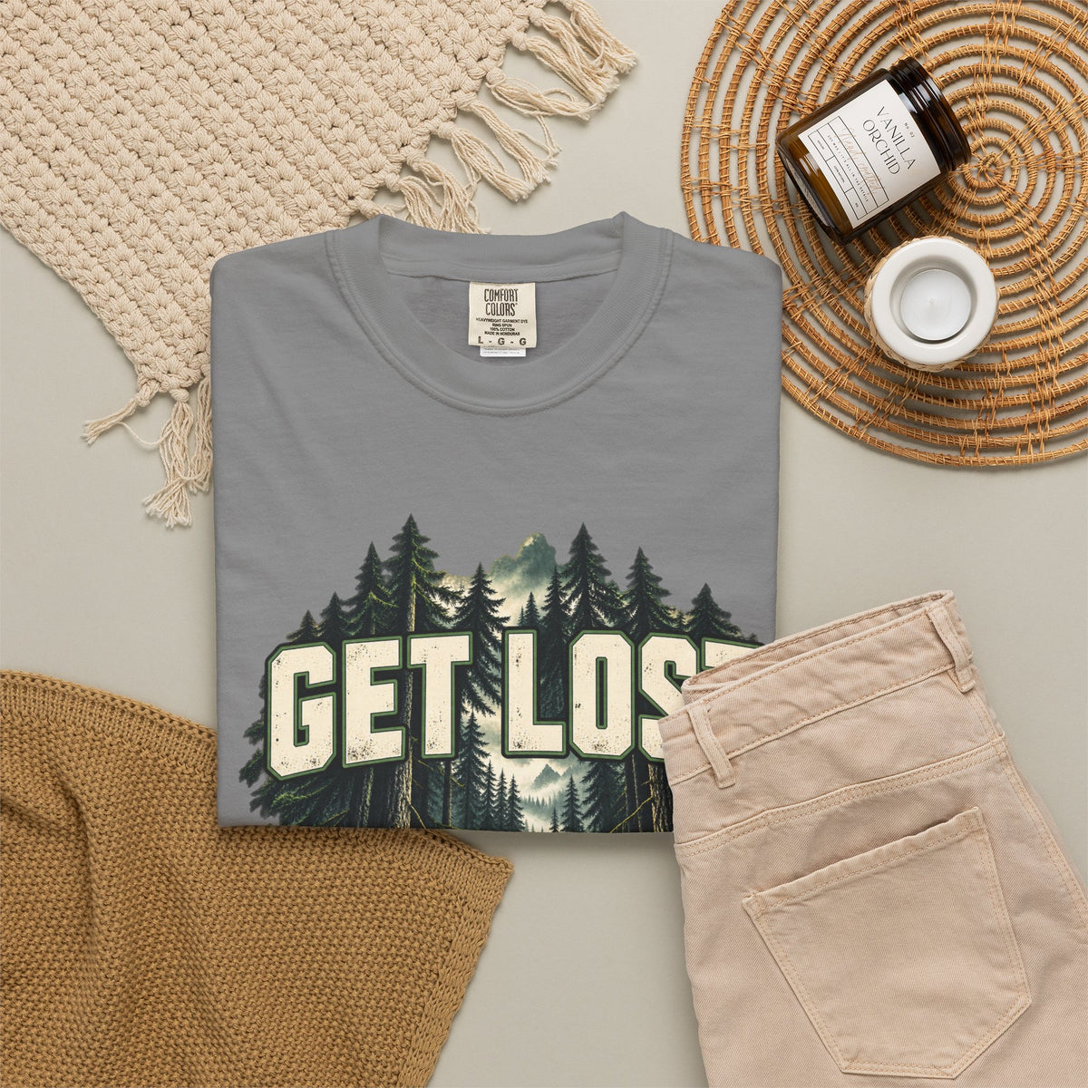 Get Lost Adventure T-Shirt — Forest Waterfall Graphic Tee