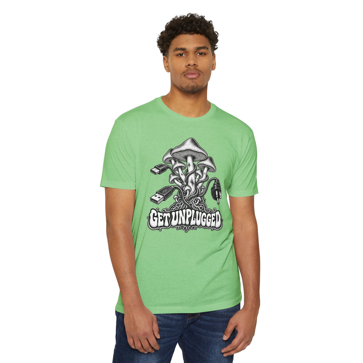 Get Unplugged Mushroom T‑Shirt