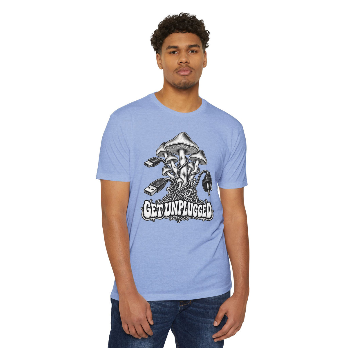 Get Unplugged Mushroom T‑Shirt