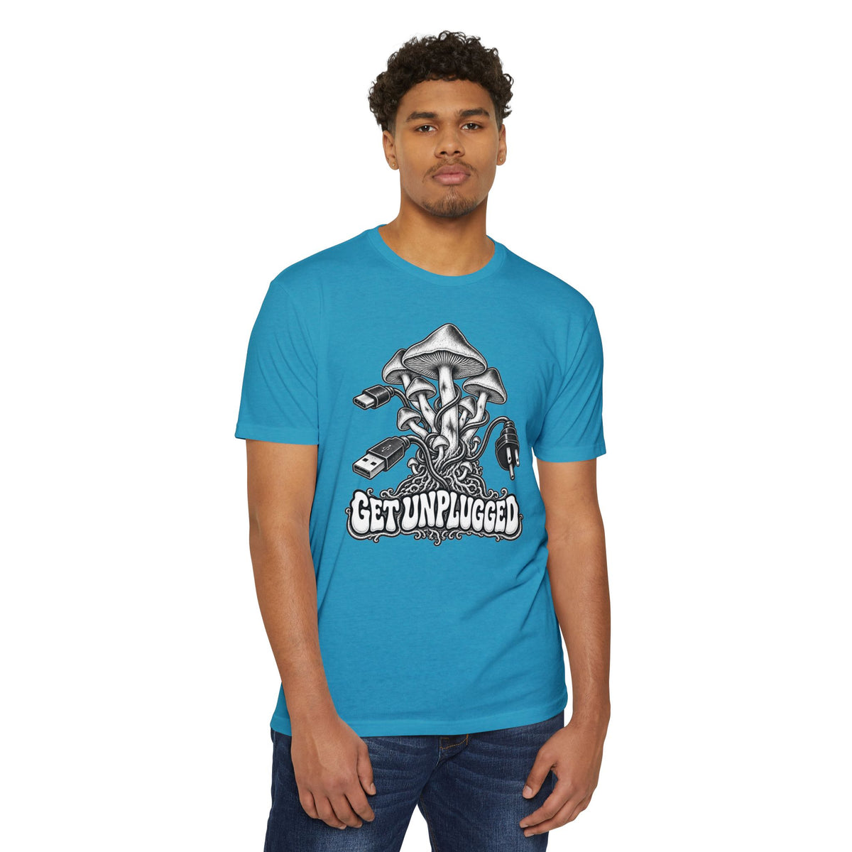 Get Unplugged Mushroom T‑Shirt