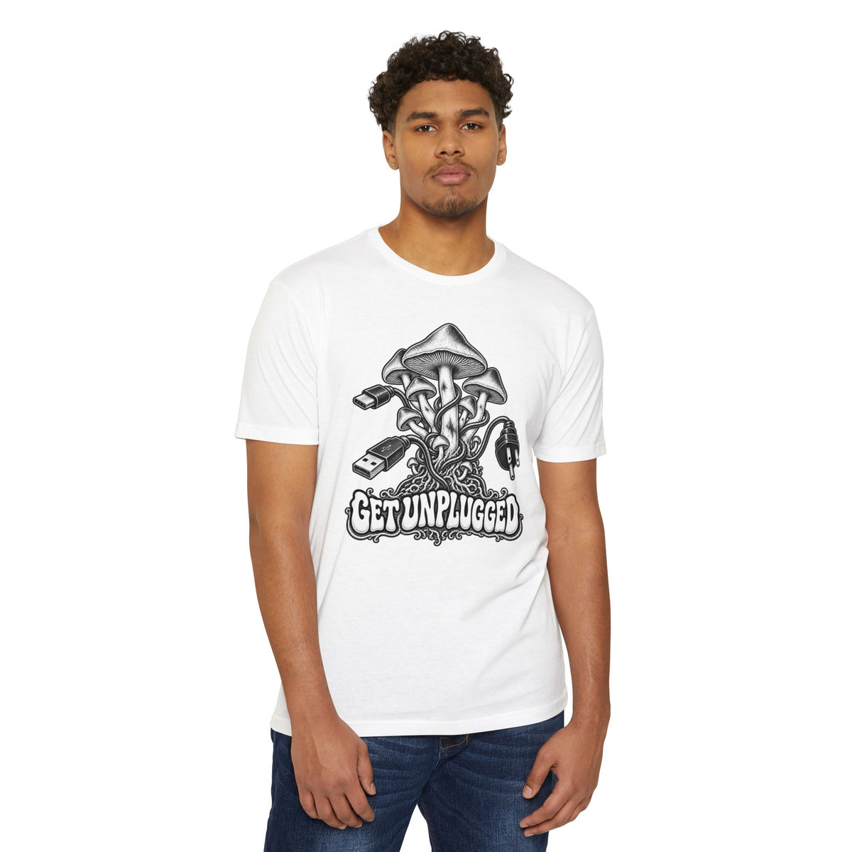 Get Unplugged Mushroom T‑Shirt