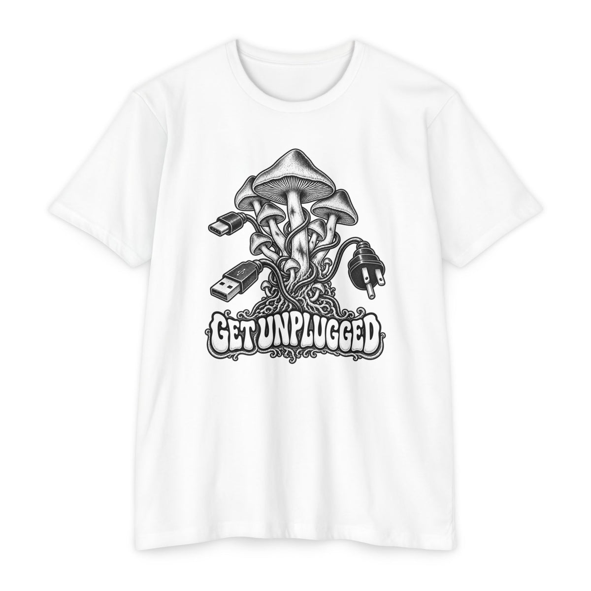 Get Unplugged Mushroom T‑Shirt