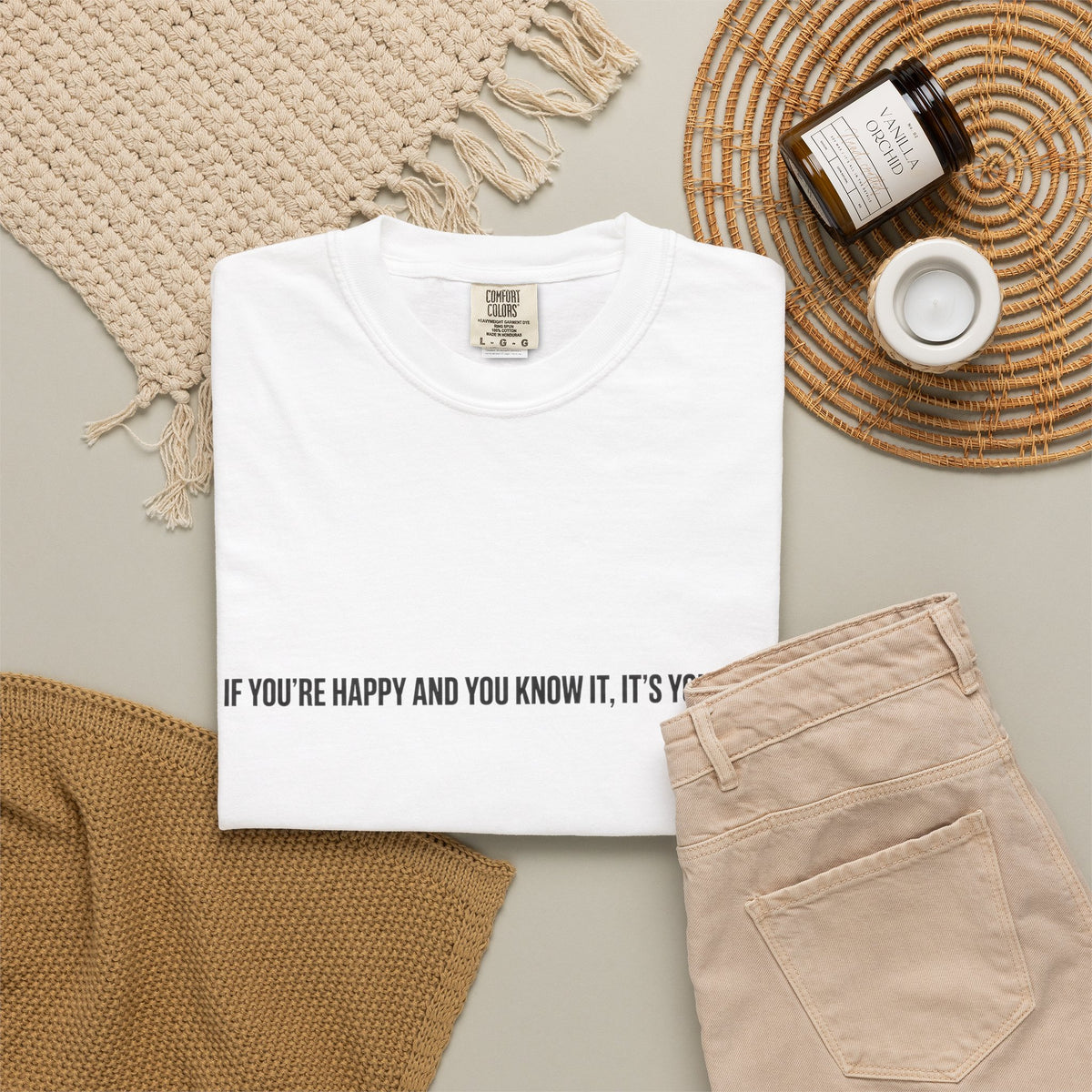 T-Shirt — "If You're Happy and You Know It, It's Your Meds" Minimalist Graphic Tee