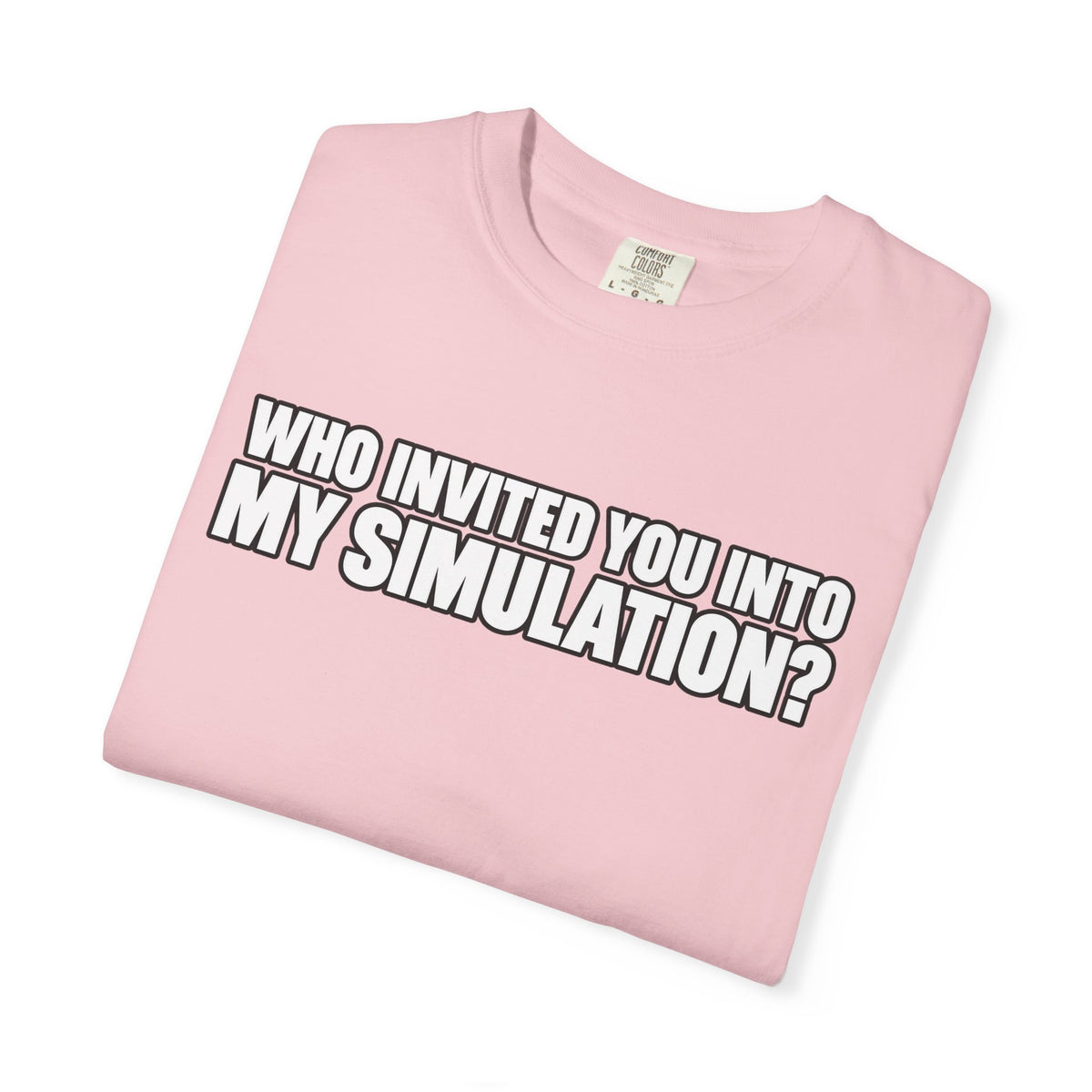 Who Invited You Into My Simulation? T‑Shirt — Funny Sci‑Fi Graphic Tee