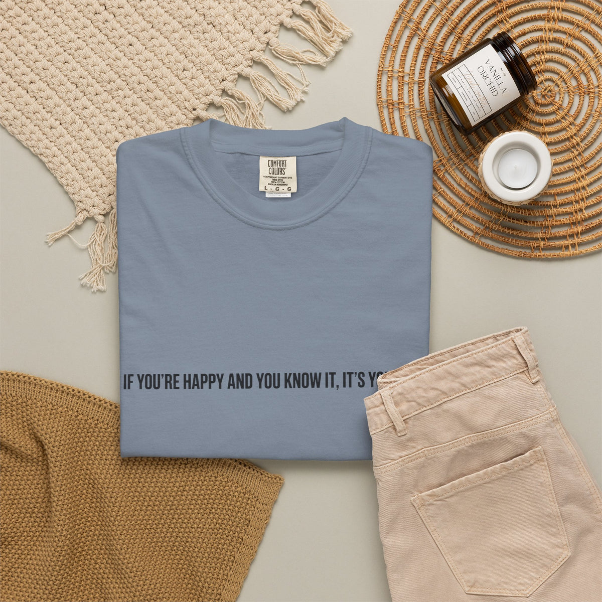 T-Shirt — "If You're Happy and You Know It, It's Your Meds" Minimalist Graphic Tee
