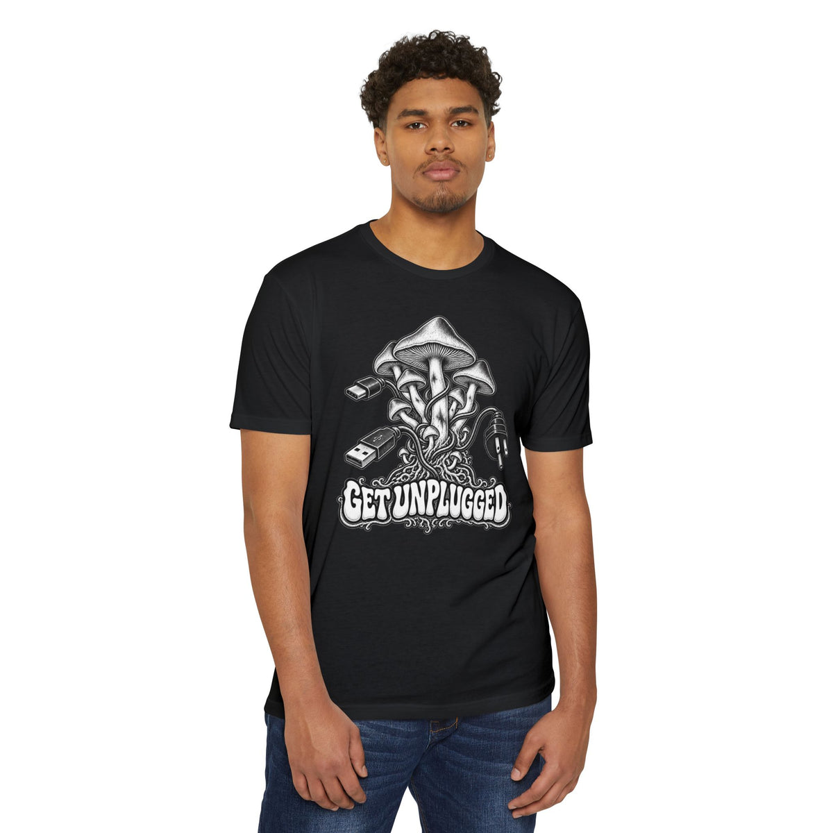 Get Unplugged Mushroom T‑Shirt