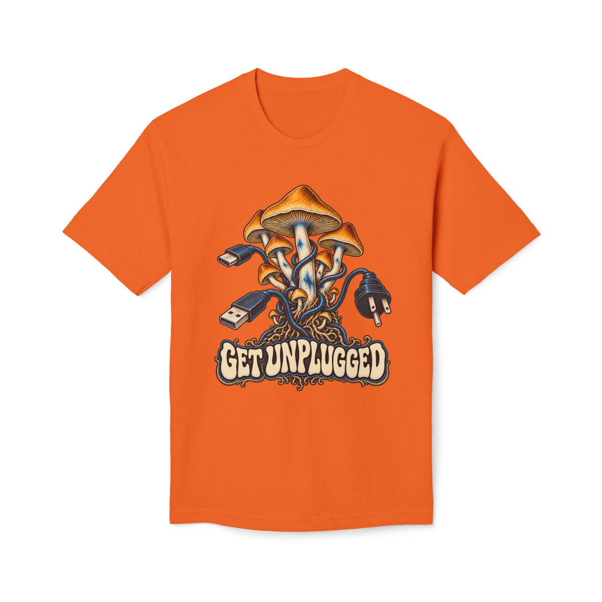 Get Unplugged Mushroom T-Shirt — Retro Fungi Graphic Tee, Magic Mushroom