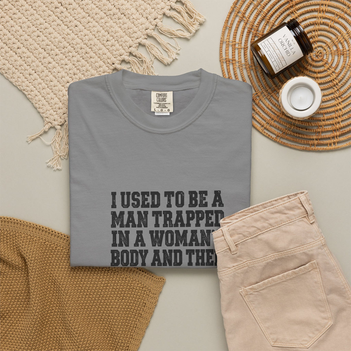 Gender Pride T-Shirt — "I Used to Be a Man Trapped in a Woman’s Body and Then I Was Born" Statement Tee