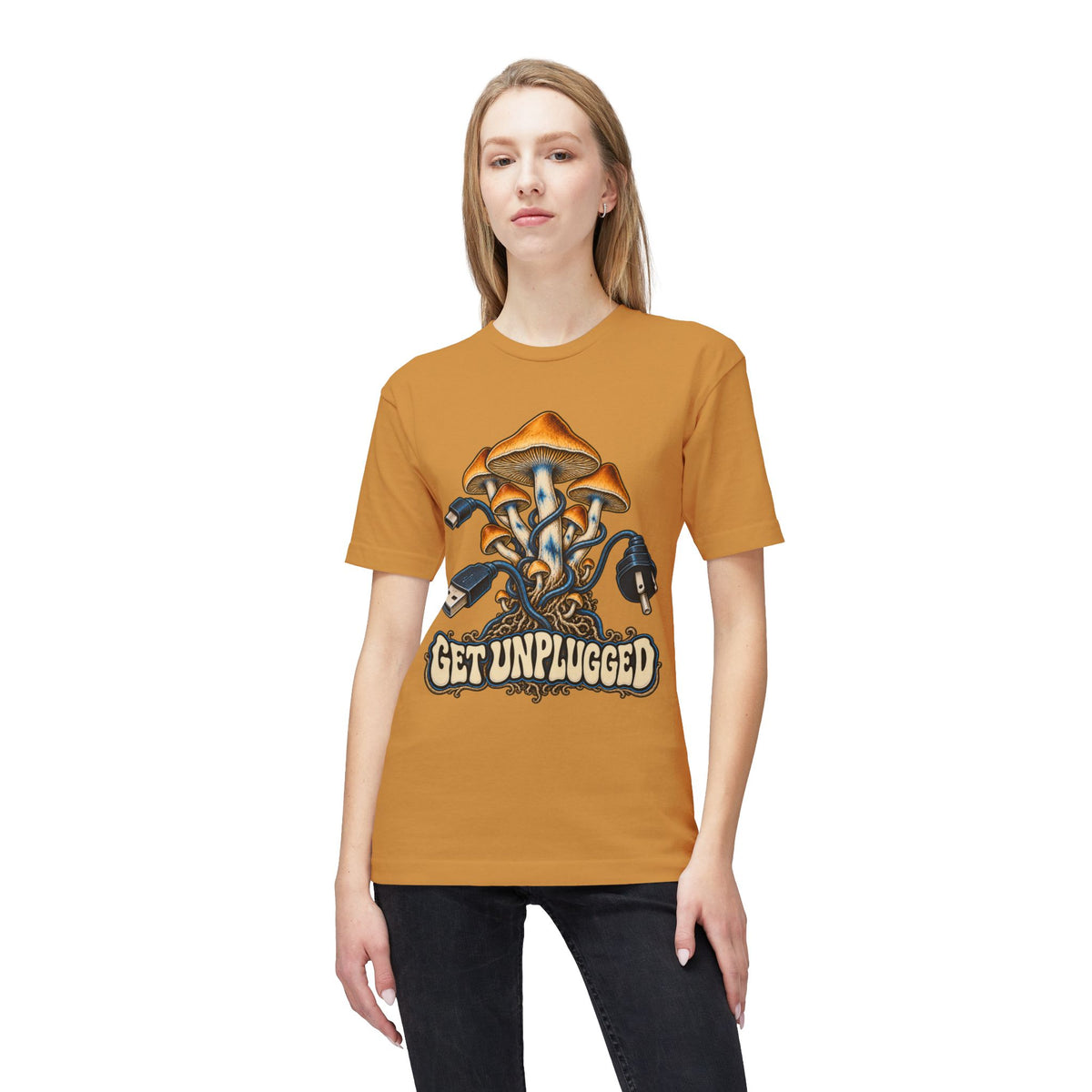 Get Unplugged Mushroom T-Shirt — Retro Fungi Graphic Tee, Magic Mushroom